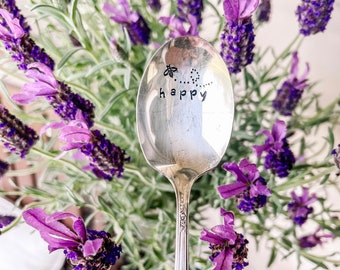 Hand Stamped Vintage Silverware, Mother's Day Gift, Tea Party, Tea Lover, Coffee Spoon, Birthday, Personalized Gift