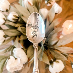 Hand Stamped Vintage Silverware, Mother's Day Gift, Tea Party, Tea Lover, Coffee Spoon, Birthday, Personalized Gift