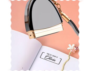 Custom Library Book Stamp | Personalized "From the Library of" Stamp | Book Embosser for Book Lovers | Custom Embosser & Stamper