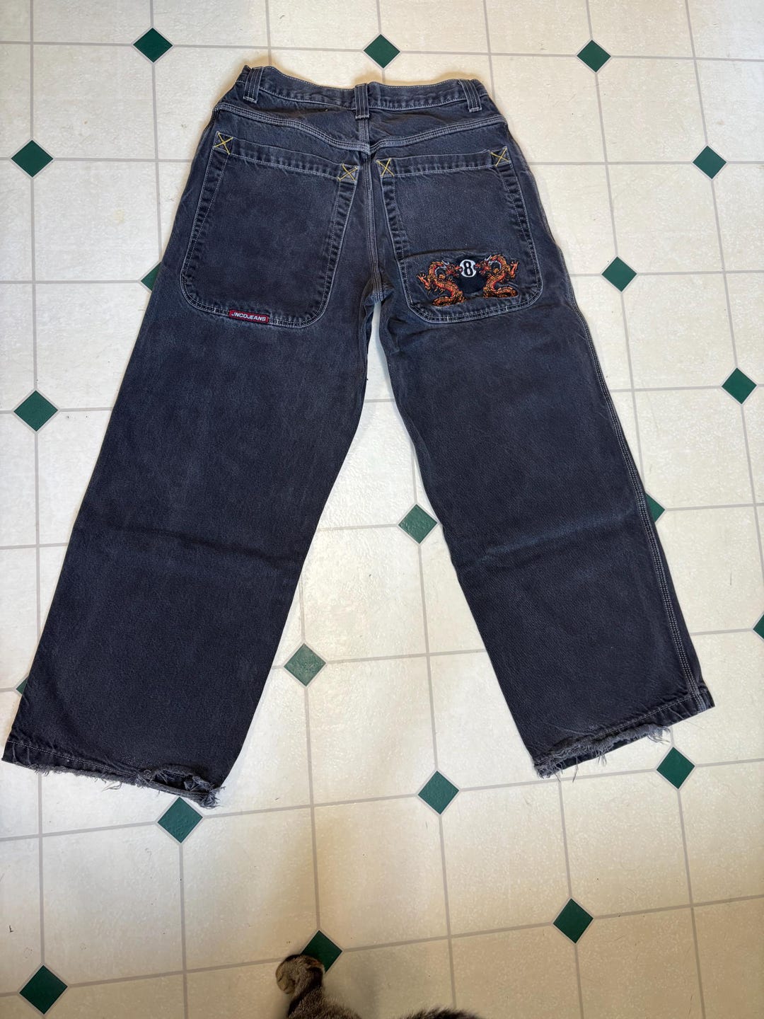 90s Jnco Bulldog 8Ball バギー y2k sk8 W29 【公式通販】
