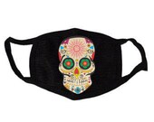 Sugar Skull Face Mask- Adult and Child Unisex Sugar Skull Face Mask- Day Of The Dead Face Mask- Dia De Los Muertos Mascaras-