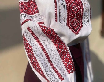 Ukrainian Vyshyvanka - Embroidered Shirt Vyshyvanka Ukrainian Traditional Women's Embroidery. Folk Sorochka Vyshyvanka