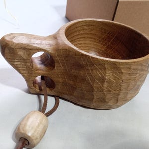 Rustic 200ml Finnish Kuksa Mug – Natural Wood Handheld Cup for Coffee, Tea & Milk