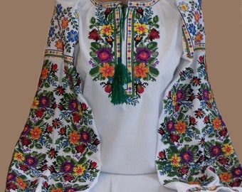 Ukrainian Vyshyvanka - Embroidered Blouse for Women on a White Homespun Cloth - Limited TIME Offer