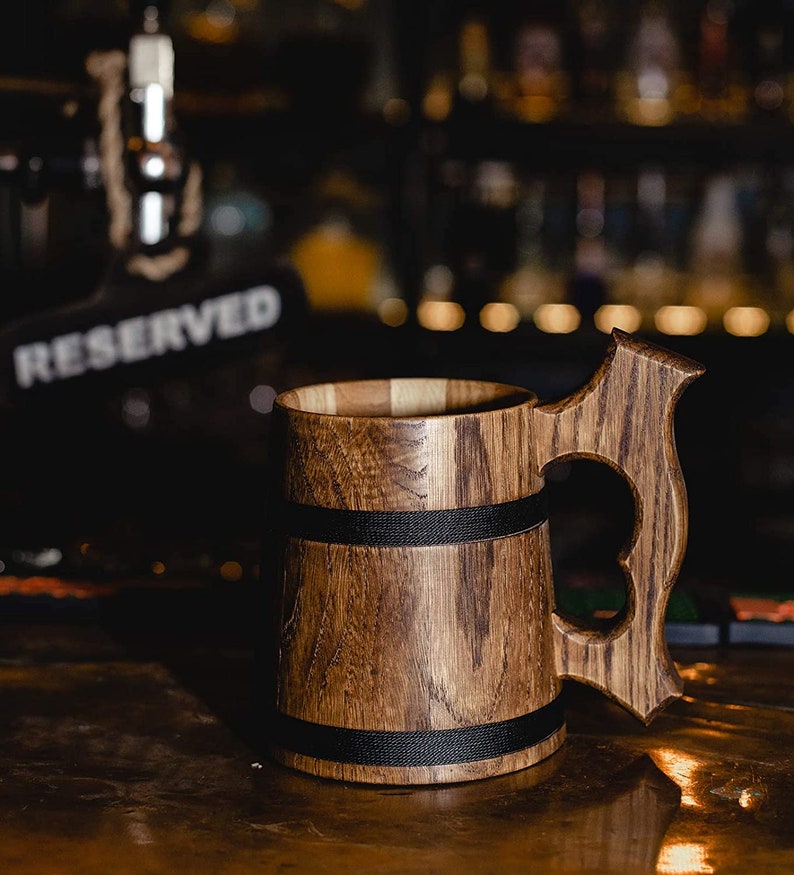 Handmade Wood Mug, Wooden Beer Mug, Beer Mug, Tankard, Wood Beer Mug