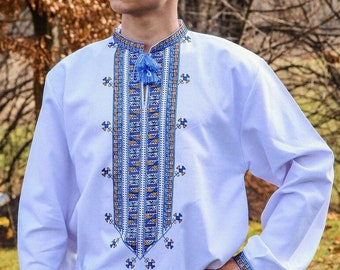 Elevate Your Style with Ukrainian Elegance: Men's Embroidered Vyshyvanka Shirt