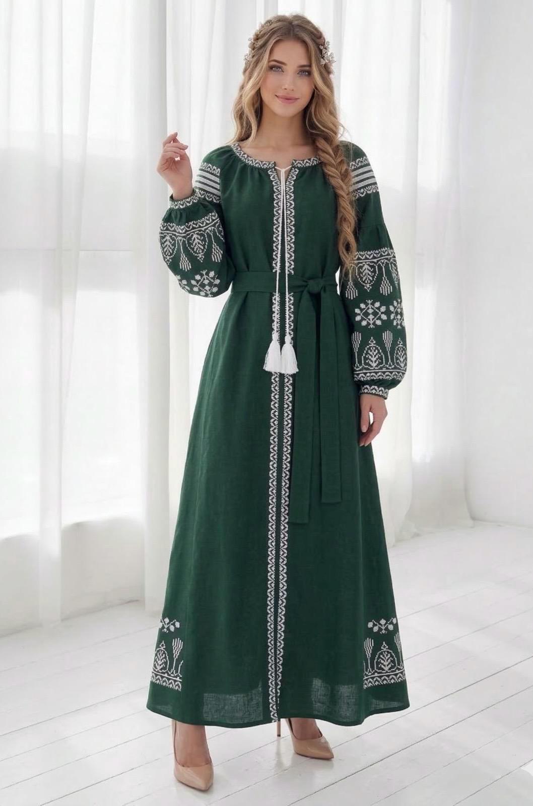 ukrainian embroidered dress for sale Wedding dress with Ukrainian embroidery – VyshyvankaUA main image 0