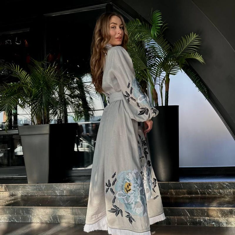 Embroidered Floral Dress - Etsy