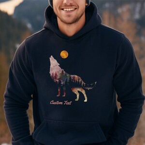 Custom Wolf Shirt, Boyfriend Wolf Sweatshirt for, Gift for Wolf Lovers, Wolf Soulmate Personalised Gift for Him