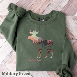 Custom Moose Shirt, Camping Sweatshirt for Women or Men, Gift for Moose Lovers, Personalised Gift, Family Cabin Lake Shirt