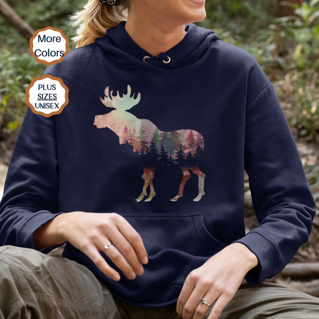 Moose Hoodie, Moose Shirt, Moose Gift, Wildlife Sweatshirt, Moose