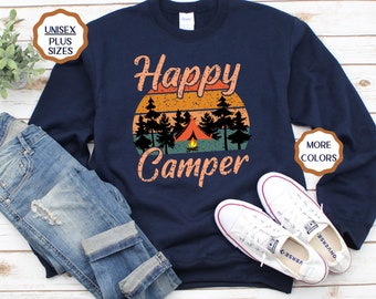 Happy Camper Sweatshirt Tent Camping Shirt Camp Tshirt Camper Gift family camping shirt, Daddy Camper