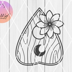 Plachetette Svg, Ouija Svg, Ouija Flower Svg, Ouija Piece Svg, Ouija Cut File, Halloween svg, Planchette Cut File, Ouija Board Svg