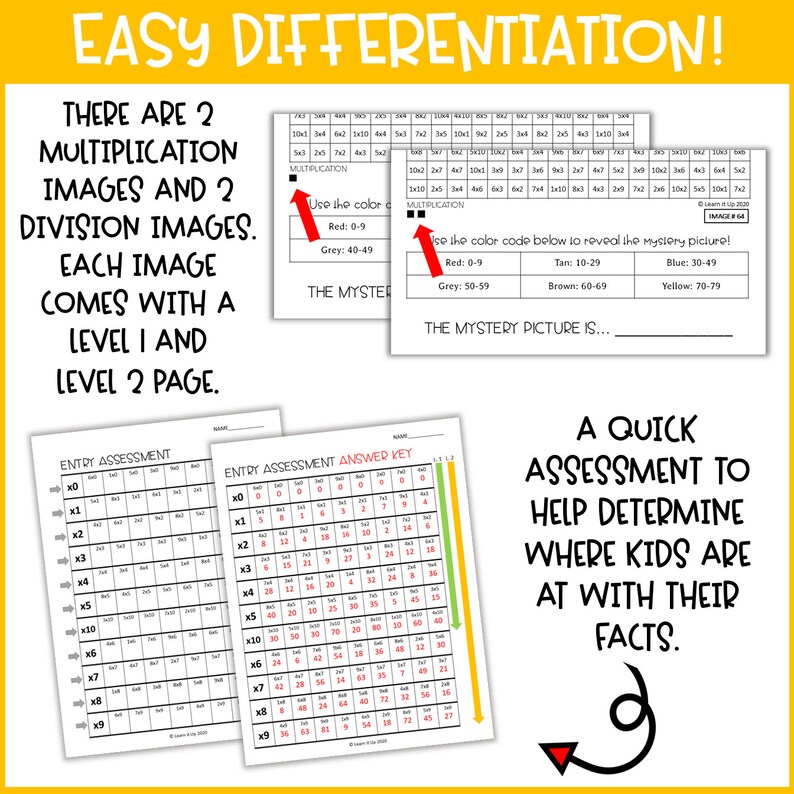 Summer Math Practice Multiplication and Division Facts - Etsy