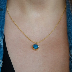 Blue Chalcedony Gold Necklace