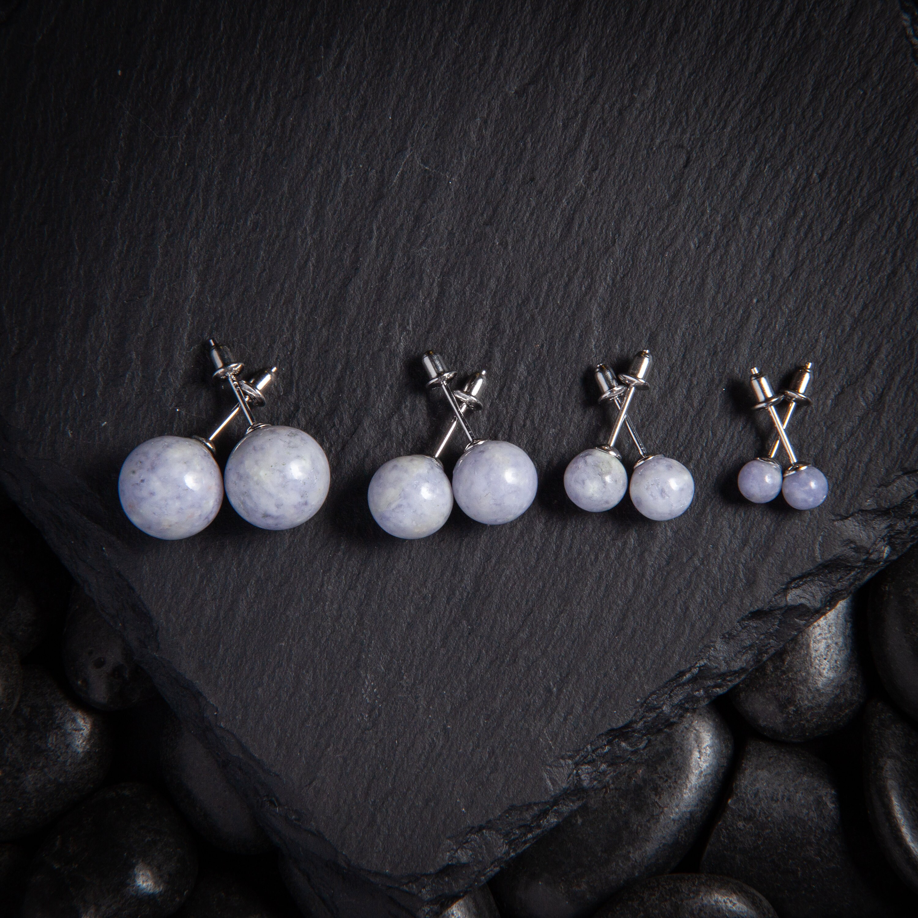 Lavender Jade Stud Earrings Purple Jade Guatemalan Etsy