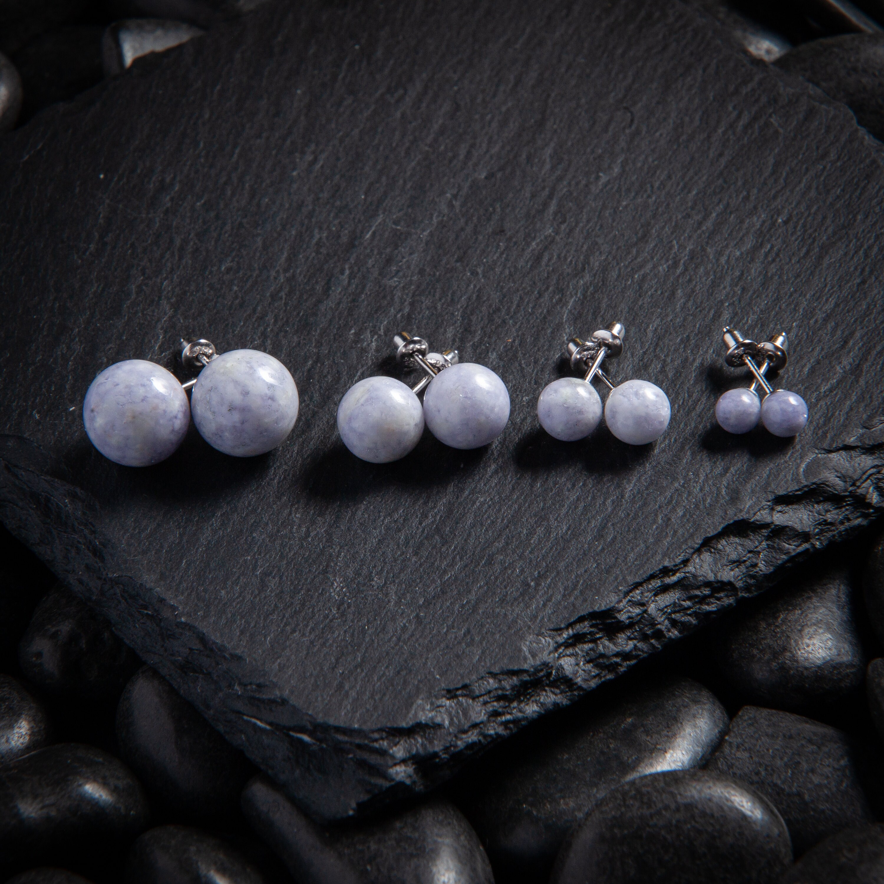 Lavender Jade Stud Earrings Purple Jade Guatemalan Etsy