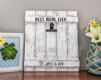 Mother's Day Gift, Personalized frame, Unique photo holder, Clipboard picture display, 5x7, 4x6, gift from kids, gift for mom, mommy & me