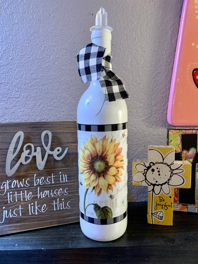 Olive Oil or Dish Soap Dispenser. Sunflower Beautiful Kitchen Etsy