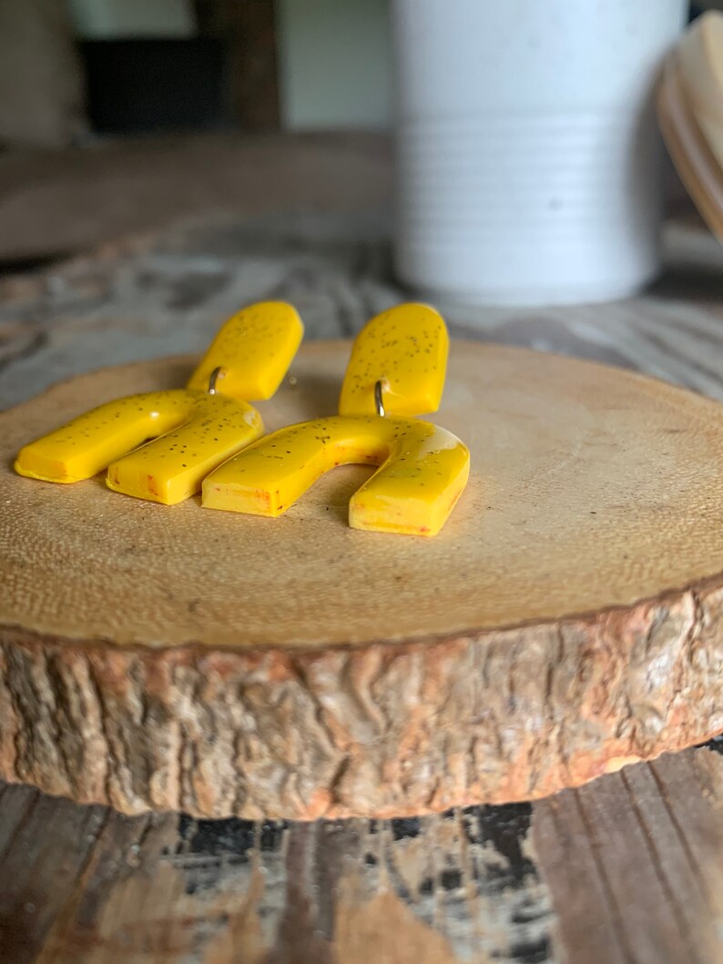 Sunshine Large Polymer Clay and Resin Earrings