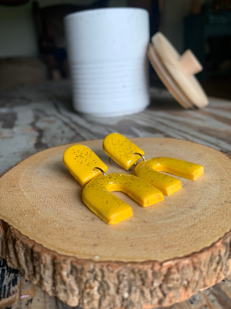 Sunshine Large Polymer Clay and Resin Earrings