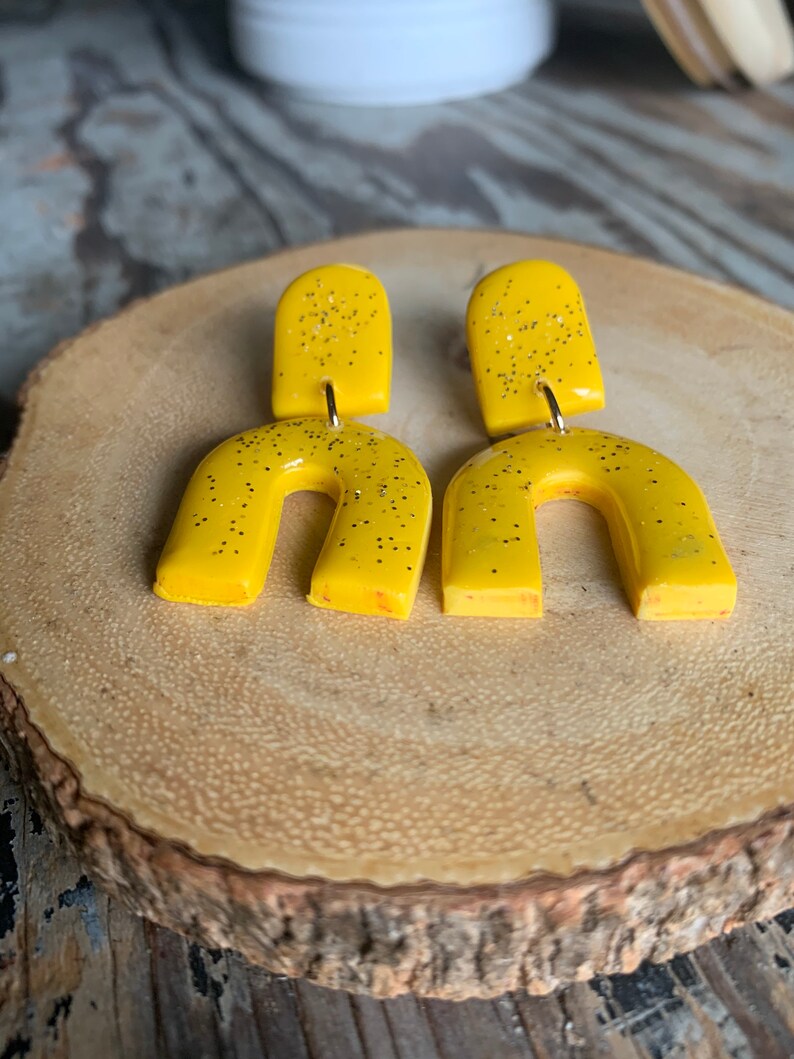 Sunshine Large Polymer Clay and Resin Earrings