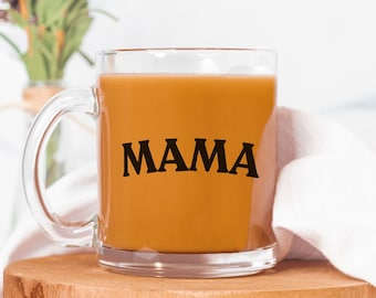 Glazen mamamok - elegante koffiekop moeder - gepersonaliseerd Moederdagcadeau - stijlvolle glazen theekop - uniek cadeau voor moeder