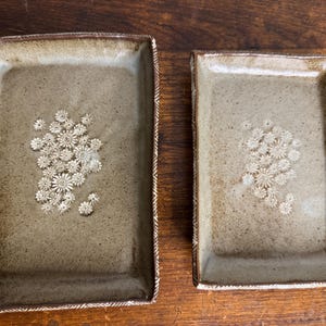 Vintage Korean Ceramic Art Pottery Plates - Set of 2