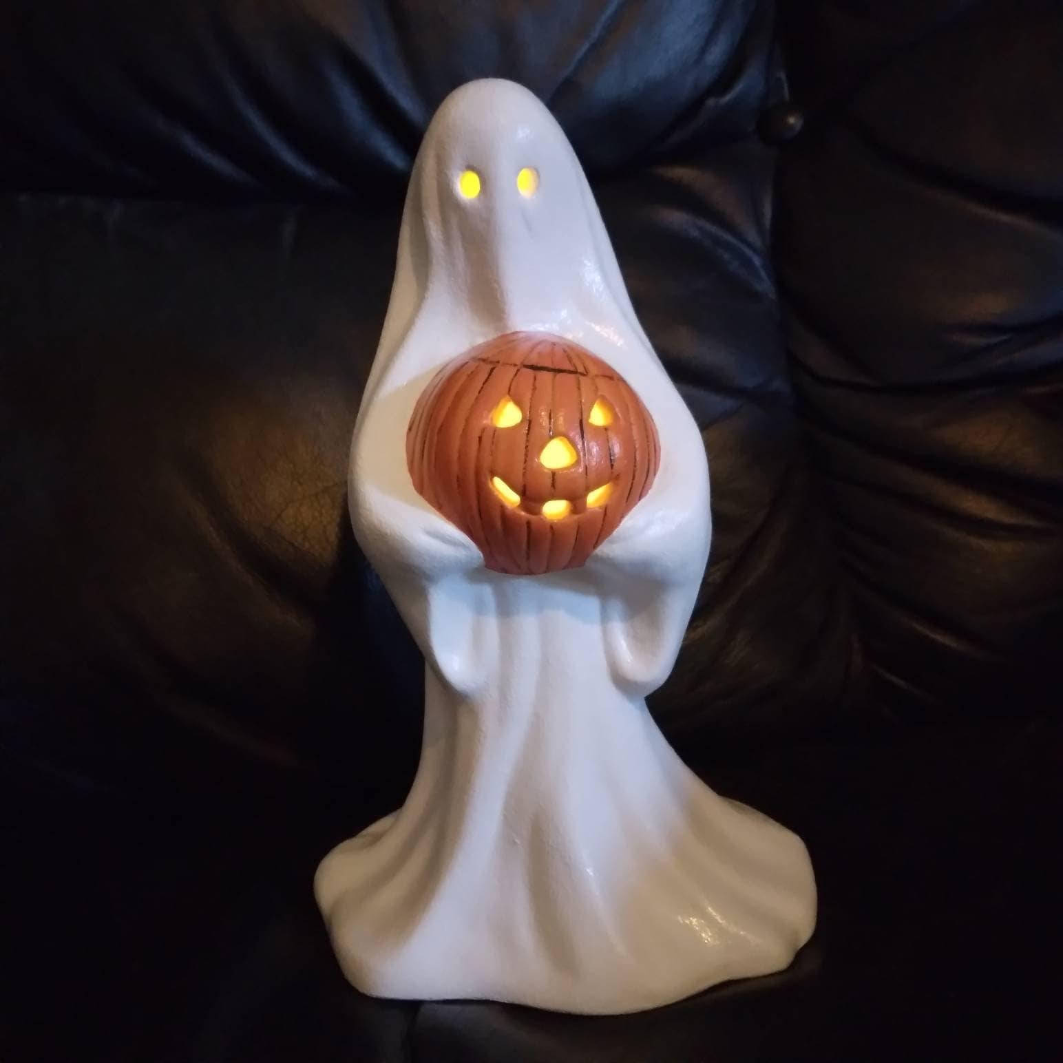 Handmade Ceramic Ghost With Pumpkin - Etsy