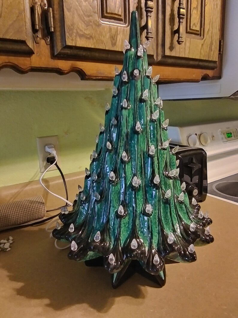 21 Handmade Vintage Style Ceramic Christmas Lava Tree Etsy
