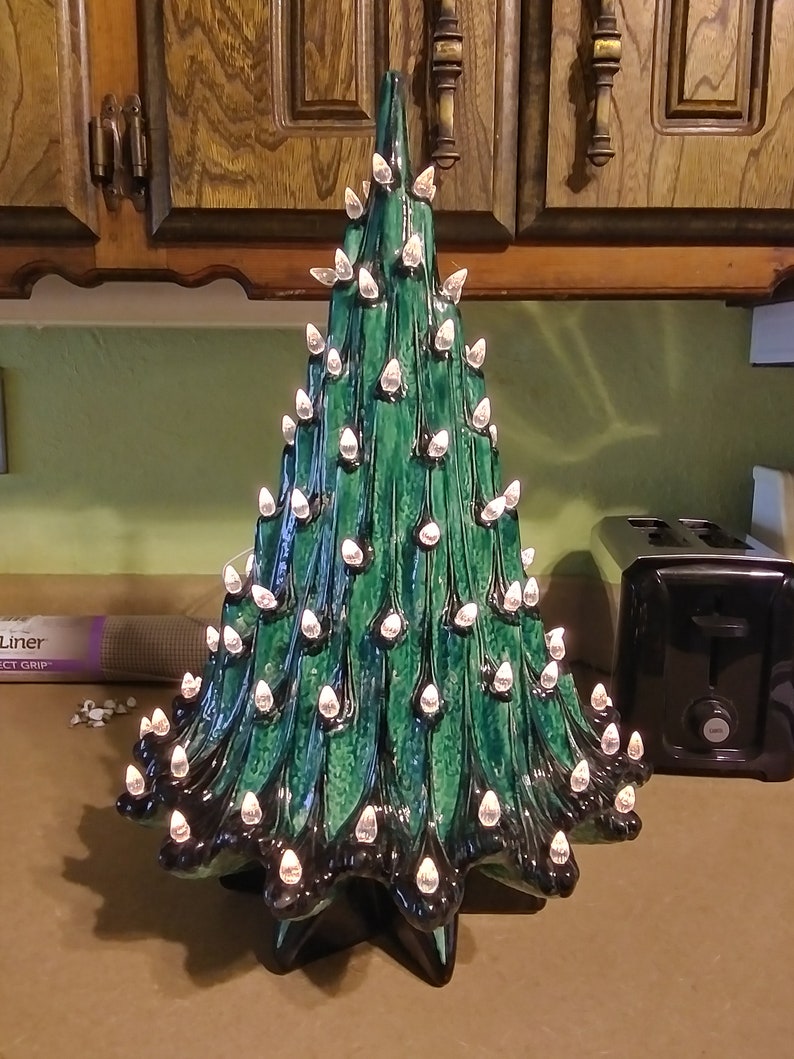 21 Handmade Vintage Style Ceramic Christmas Lava Tree Etsy