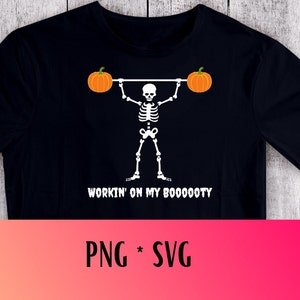 Workin&#39; on my Booooty, Weightlifting, Skeleton Shirts, Halloween Shirts, Booty Gains, Squat Goals, Overhead Squats, Crossfit Halloween, DIY