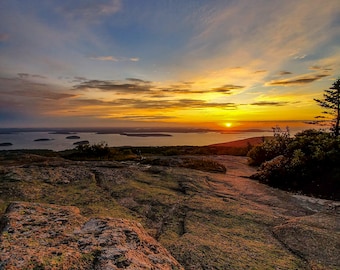 Cadillac Mountain Sunrise Desktop Background Wallpaper