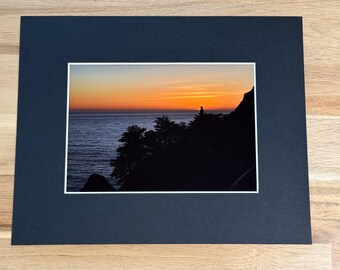 Photo Print of Silhouette Overlooking the Pacific Ocean at Sunset