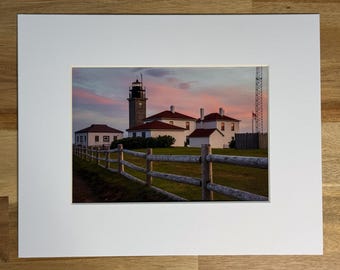 Photo Print of Beavertail Lighthouse at Sunset