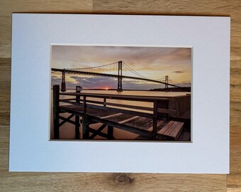 Photo of the Mount Hope Bridge in Rhode Island During Sunset