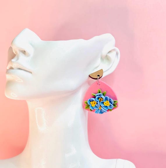 Handcrafted Floral Statement Earrings