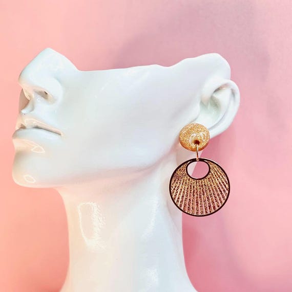 Rose Gold Filigree Dangle Earrings