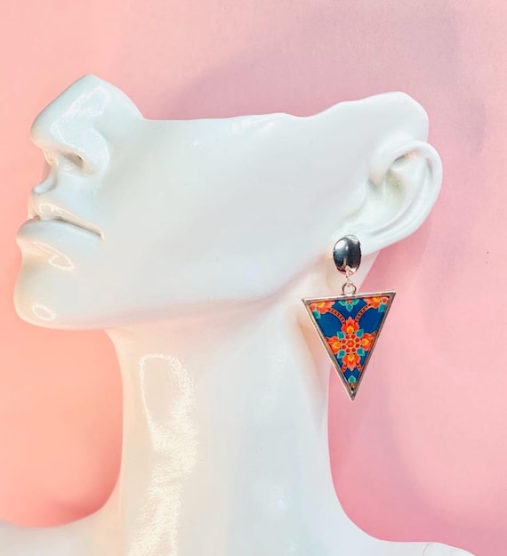 Geometric Tile-Inspired Earrings
