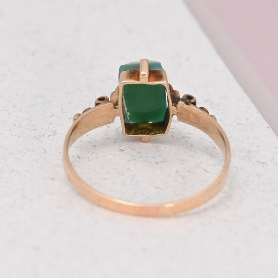 Antique Victorian 14k Gold Hardstone Chrysoprase … - image 3