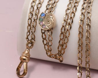 Victorian/edwardian Antique Slide Chain J Lynn & Co Gold Red