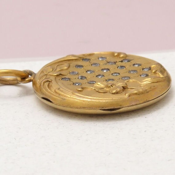 Antique Art Nouveau Flower Yellow Gold Filled Rep… - image 5