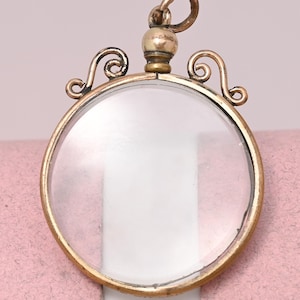 Antique Victorian Gold Filled Glass Photo Pendant Locket