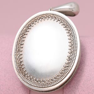 Antique Victorian Sterling Silver LARGE Pendant Locket