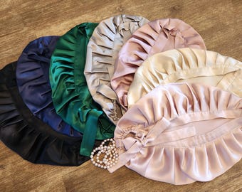100% mulberry silk sleeping cap, 19 momme 6A grade pure silk charmeuse sleeping cap, soft, breathable sleeping cap for long hair