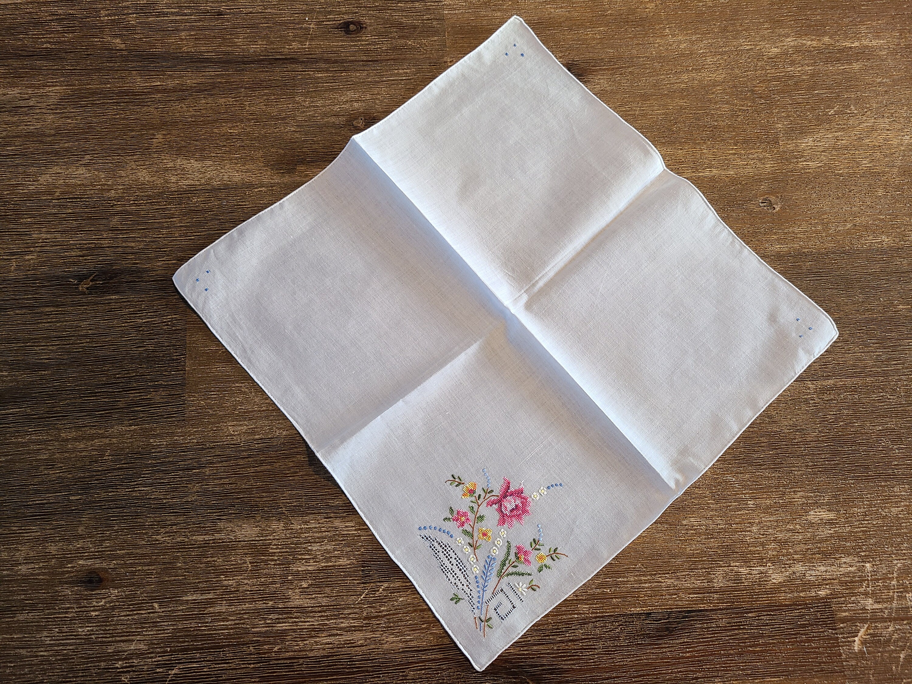 小物 1900s Hand Embroidery Handkerchief Vintage Embroidered Handkerchiefs - Etsy