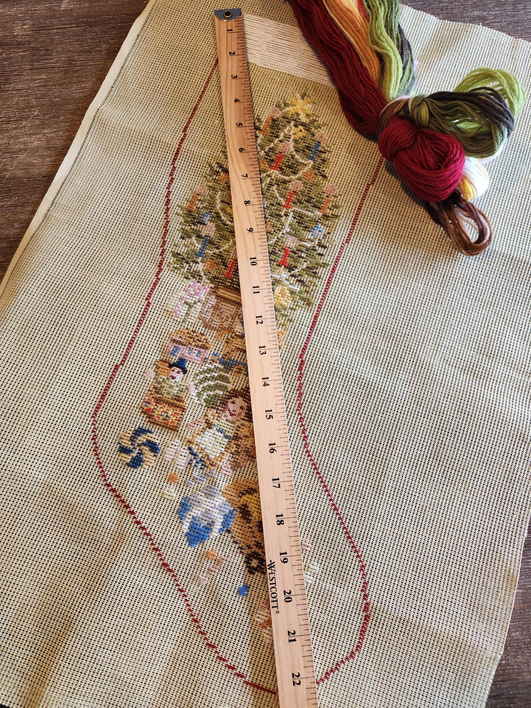 Wool Yarn Included Punch Needle Embroidered Draft Christmas Stocking ...