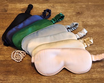 100% mulberry silk sleeping mask, solid colour silk charmeuse sleeping mask, 22 momme pure silk sleeping mask with adjustable strap