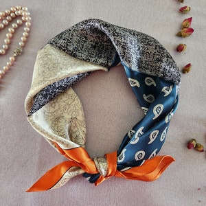 100% mulberry silk scarf, 12 momme pure silk scarf, 21” / 53 cm, soft and breathable silk scarf