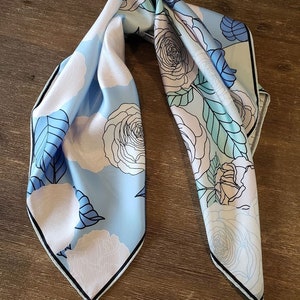100 percent mulberry silk scarf, hand rolled hem silk scarf, 14 momme silk twill scarf, 64cm / 25.2″, mother&#39;s day gift